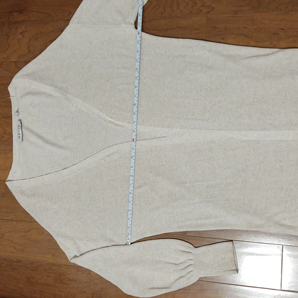 nu-in Long Balloon Sleeve Cardigan Sweater Viscose cream soft Made in Portugal - Picture 9 of 12